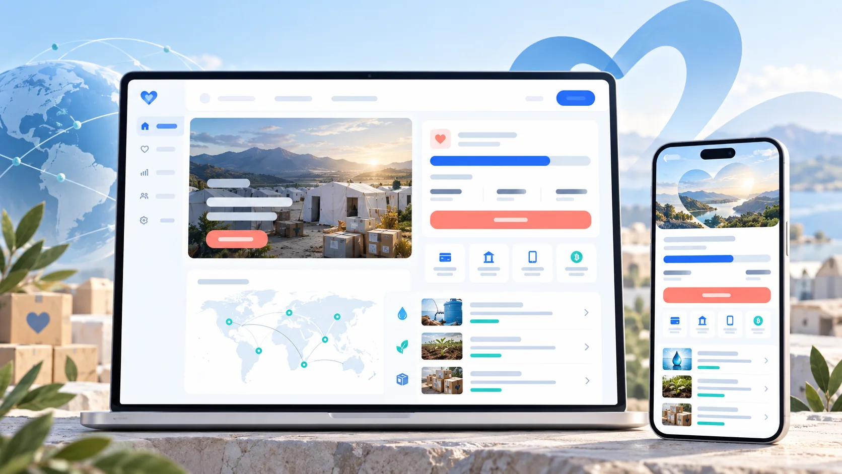 Tampilan antarmuka platform galang dana digital lembaga sosial MIVIM SOCIAL